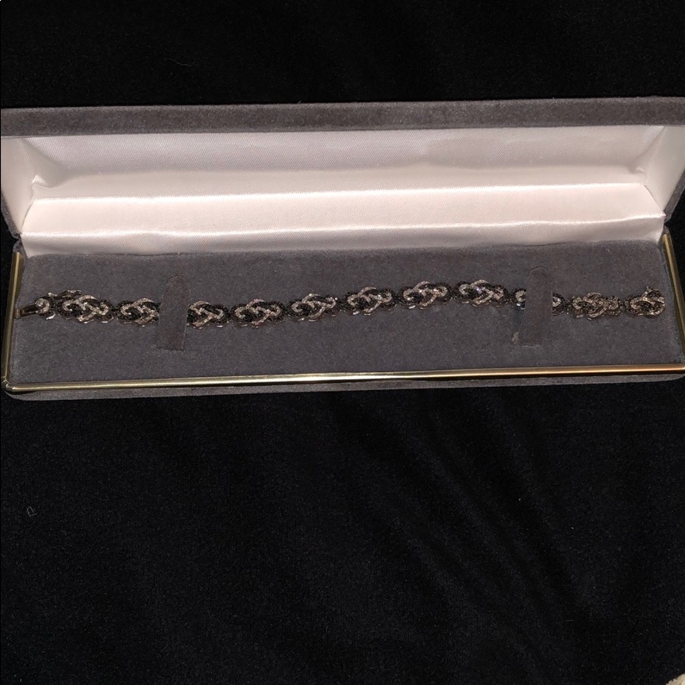 Black and silver diamond bracelet